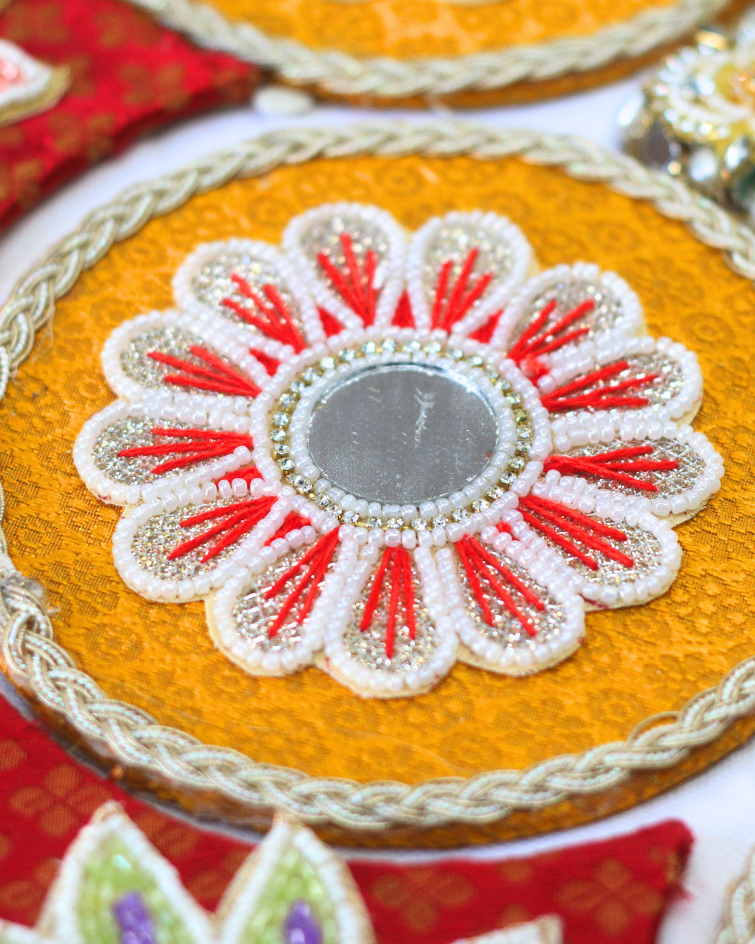 Green/Yellow/Red Floral Rangoli Set