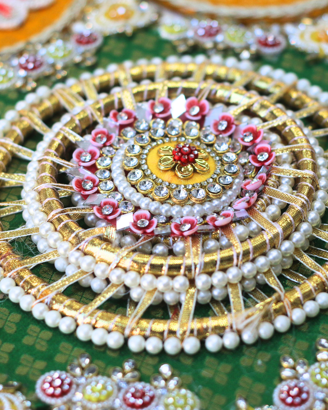 Green/Yellow/Red Floral Rangoli Set