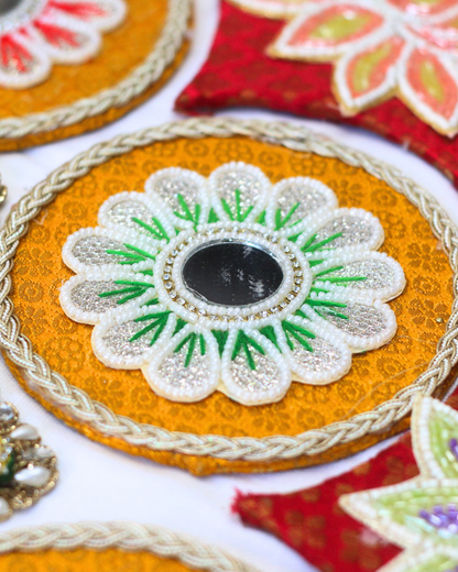 Green/Yellow/Red Floral Rangoli Set