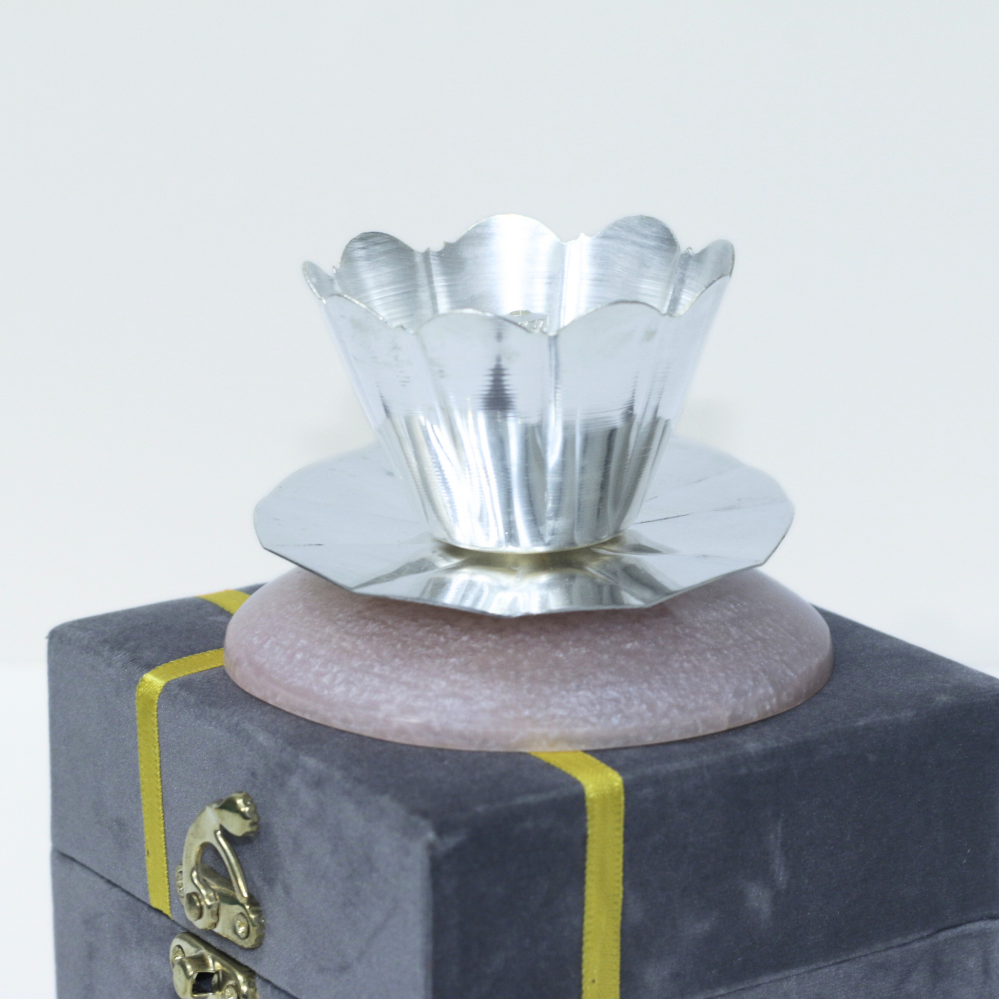 Silver Lotus Diya