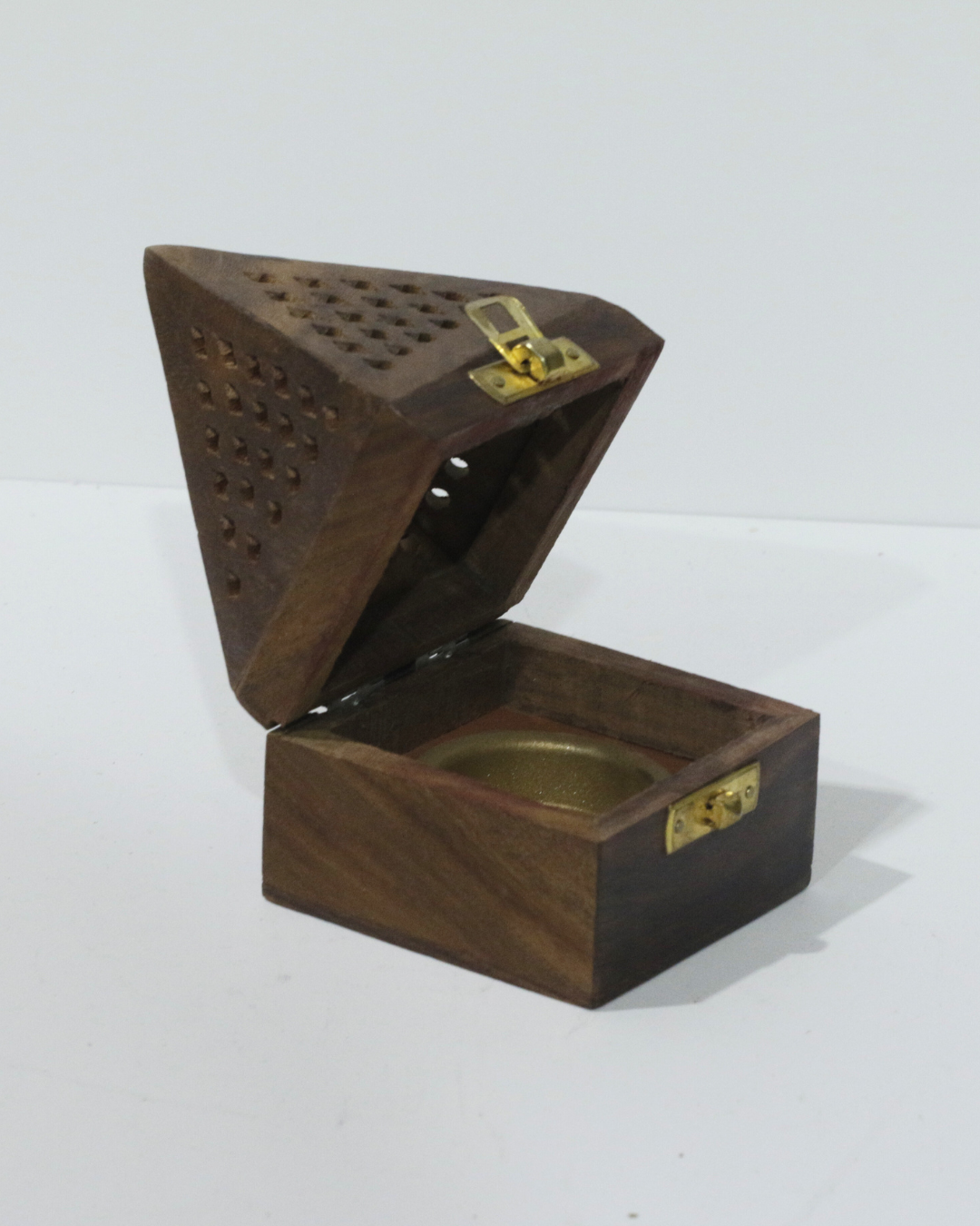 Wooden Triangle Dhoop Burner