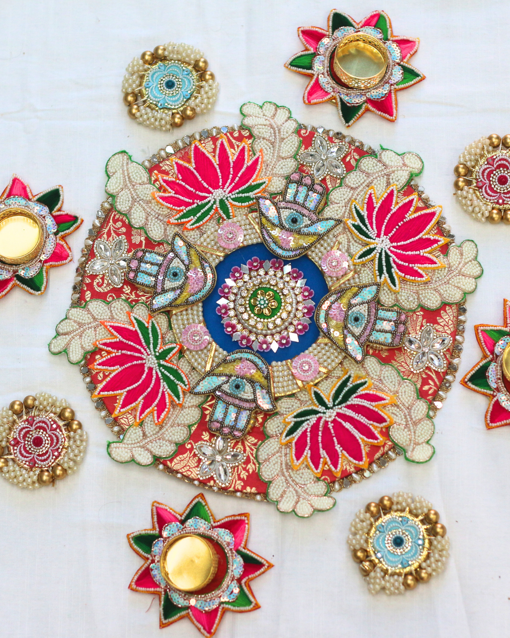 9 Piece Lotus Rangoli Set