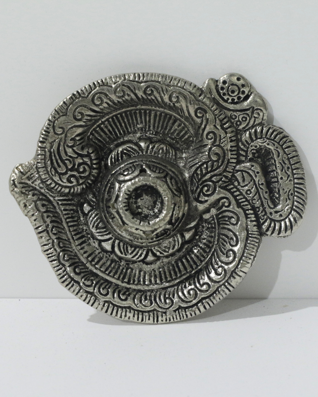 German Silver Om Agarbatti and Dhoop Stand