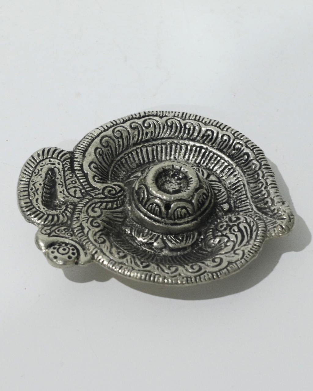 German Silver Om Agarbatti and Dhoop Stand