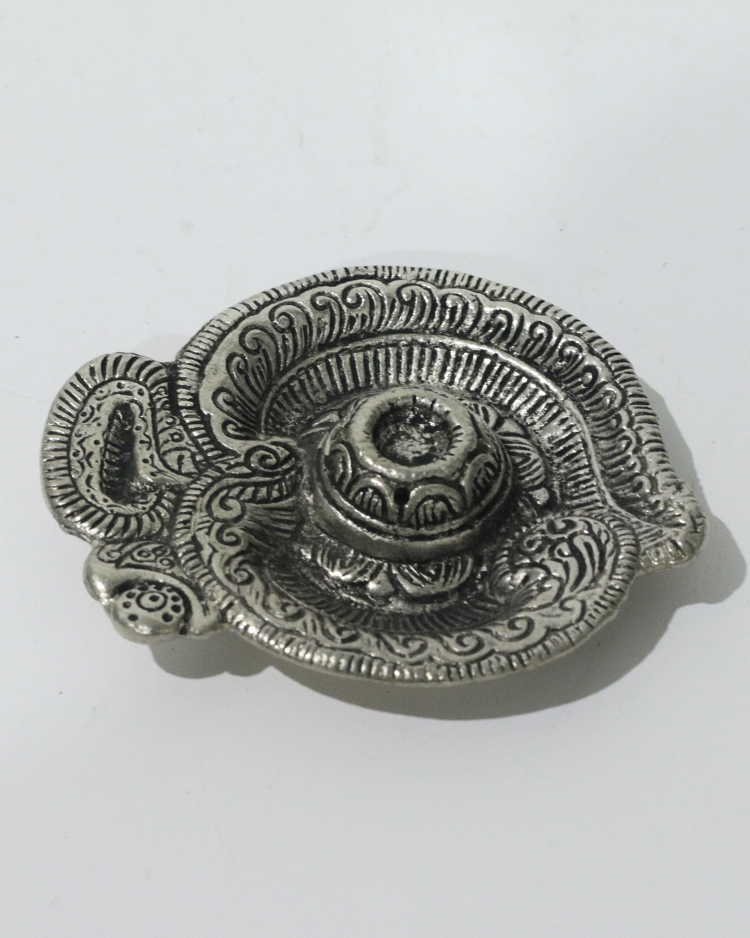 German Silver Om Agarbatti and Dhoop Stand