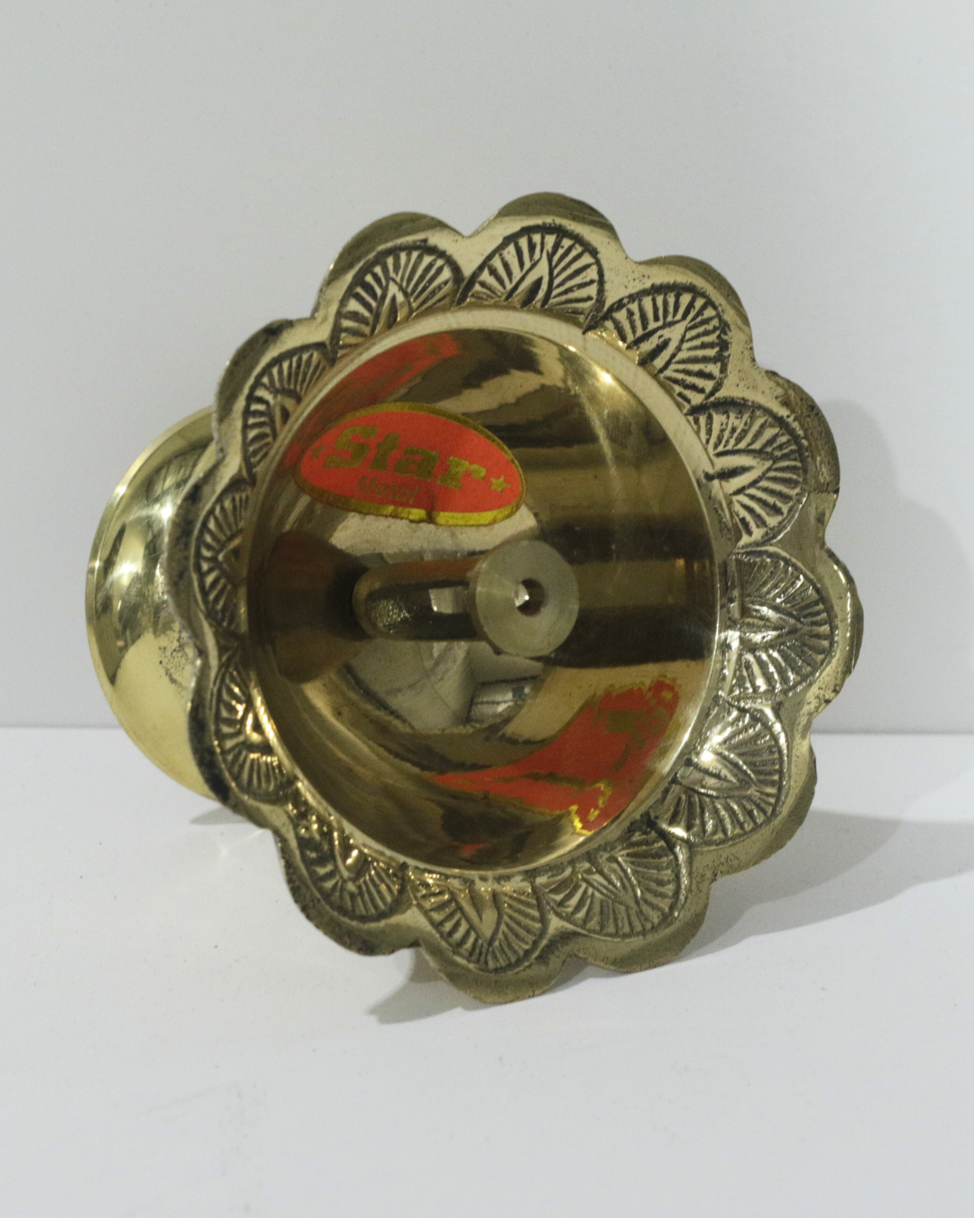 Floral Engraved Brass Diya