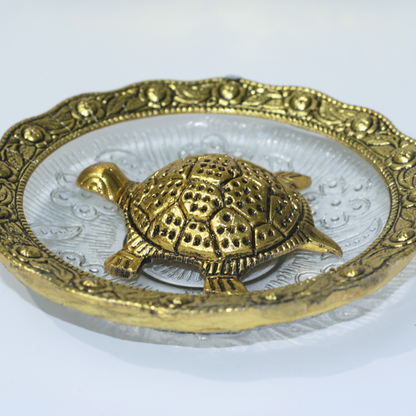 Vastu Turtle Set with Glass Tray
