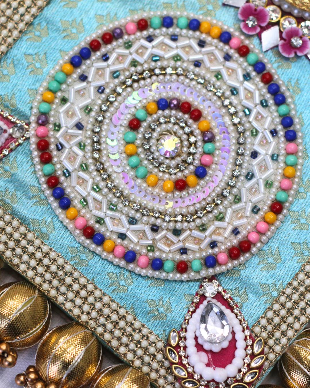 Blue Table Rangoli Mat