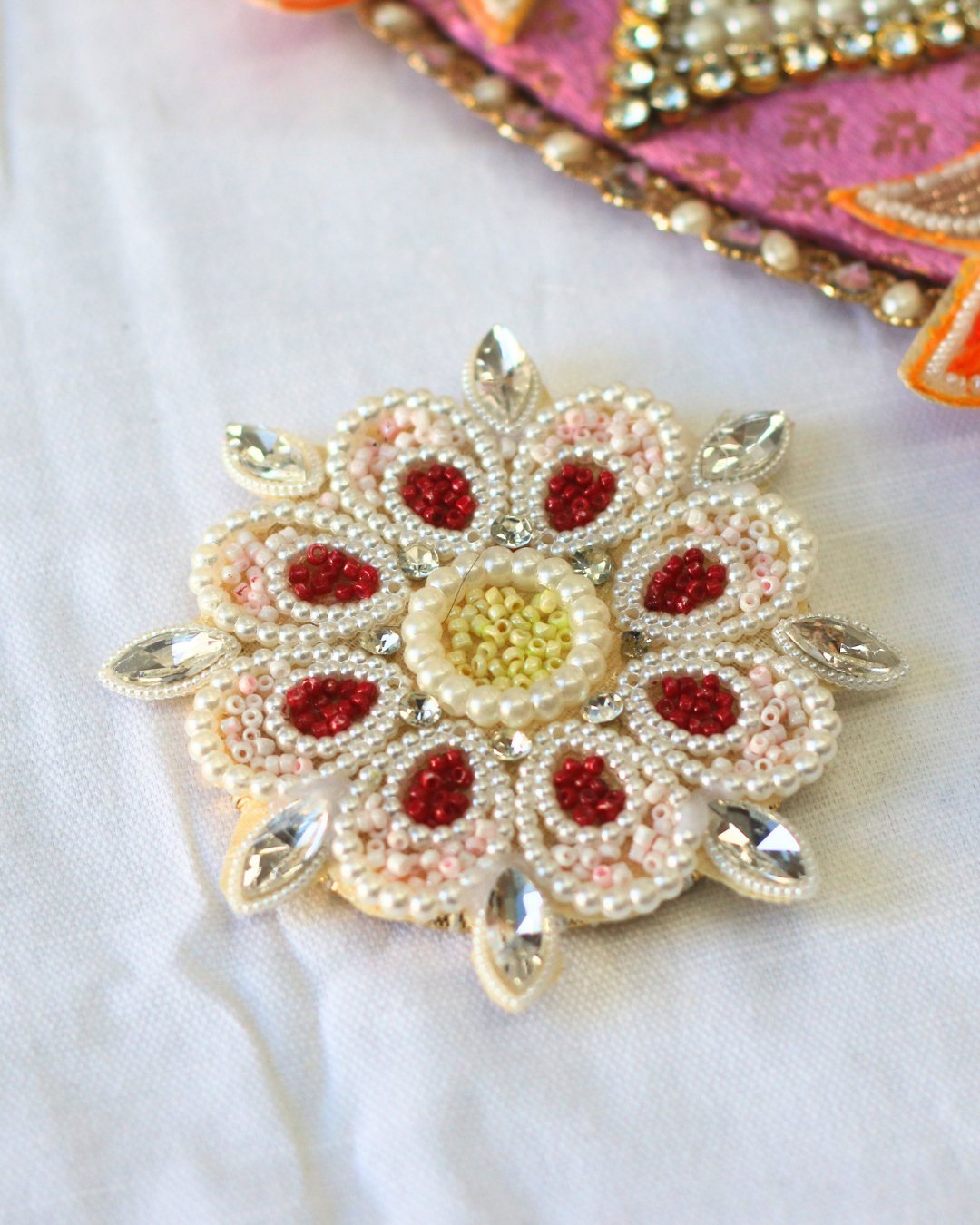 9 Piece Pink Lotus Rangoli Set