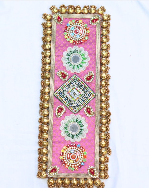 Pink Table Rangoli Mat