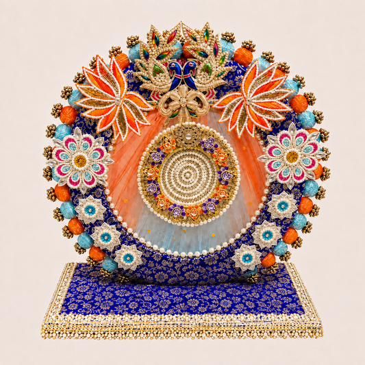 Royal Blue Peacock Singhasan